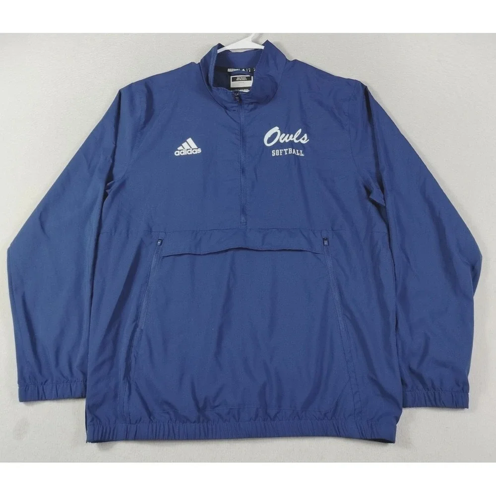 Florida Atlantic Owls Pullover Jacket Mens Medium Blue NCAA Baseball Adidas